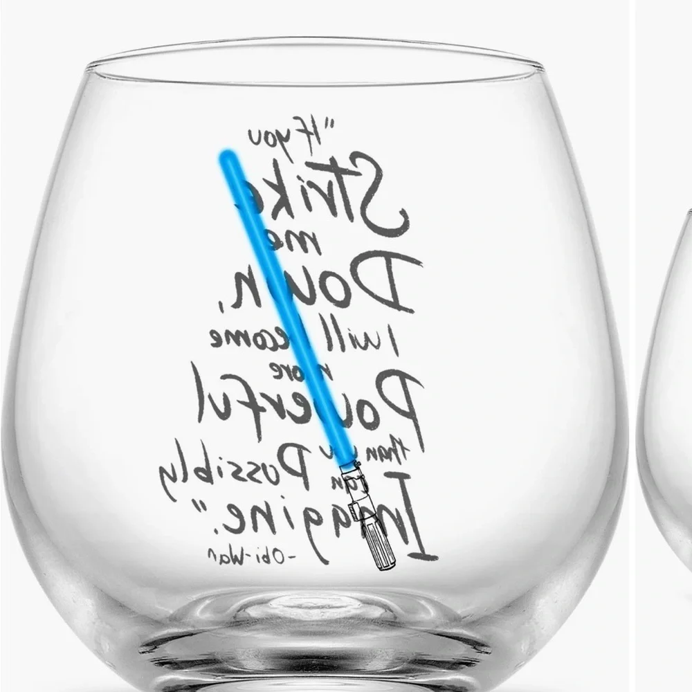 NIB Set of 2 Star Wars JoyJolt Obi-Wan Kenobi Drinking Glasses - Picture 7 of 9